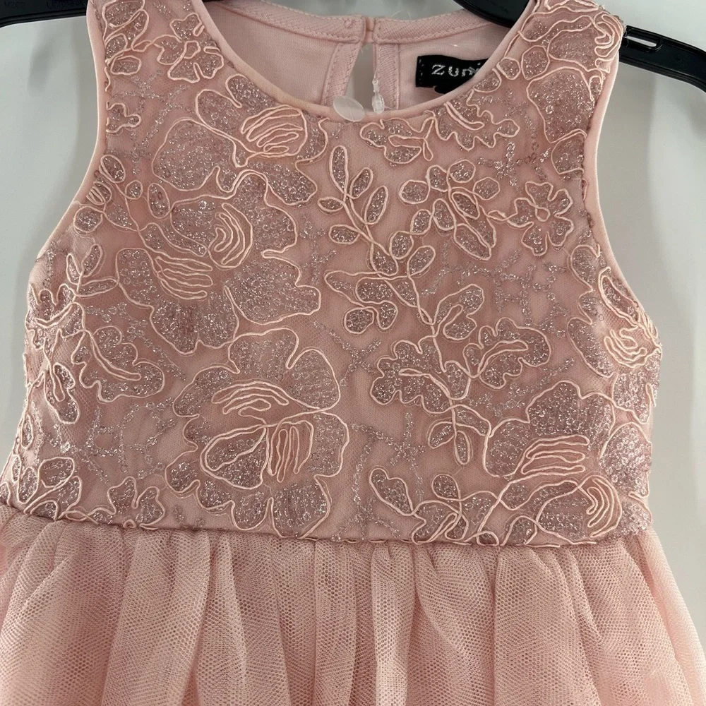 ZUNIE LACE BODICE HIGH LOW PINK DRESS SIZE 2